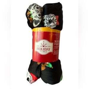 Holiday Time Black Soot Tree Barks Sleep Pants